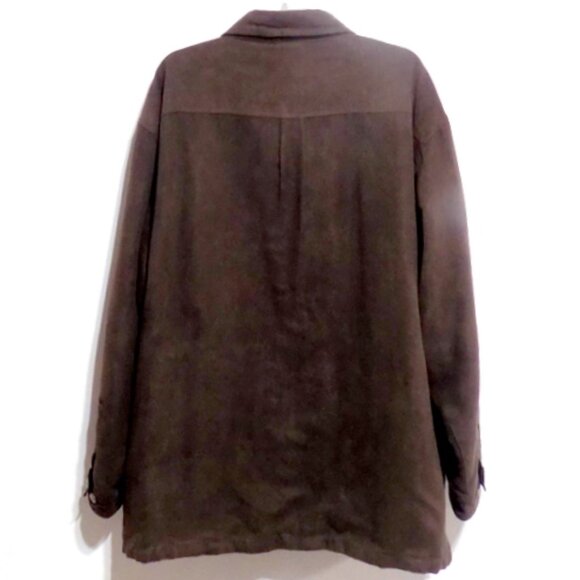 St. John's Bay Men’s Faux Suede Brown Button Up Jacket - Size: XX Large - Picture 2 of 10